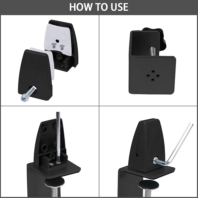 Heavy Duty Sneeze Guard Clamp For 0.1" to 1" Thick Panel, Desk Partition - Image 4