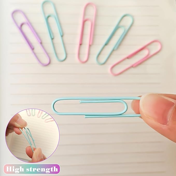 Nustartain Macaron Colored Jumbo Paper Clips, School and Home Use - Image 6