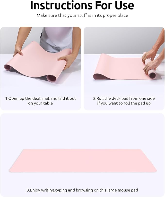 YSAGi Leather Desk Protector, Office Mat, Large Mouse Mat, Non-Slip PU Leather - Image 9