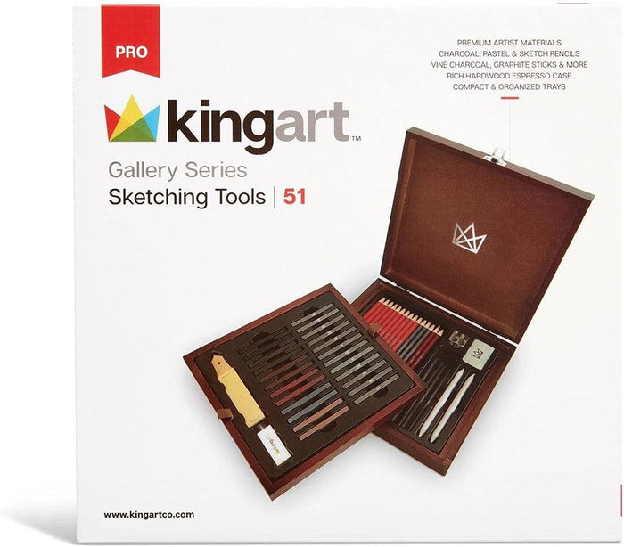 KINGART Gallery Series Sketching Tools, Set of 51