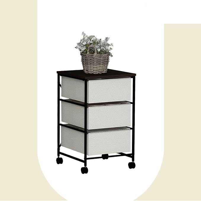 CASUNER Small Cabinet with Drawers Rolling 3 Drawer Mobile File Cabinet - Image 6