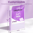 SUNEE 3 Ring Binder 1/2 Inch 1 Pack - Image 7