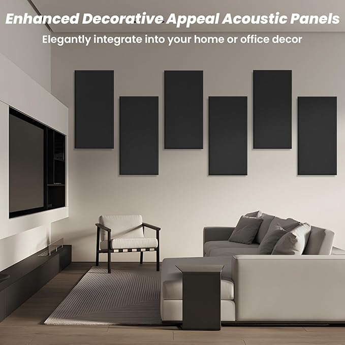6 PCS Acoustic Panels, Large Soundproof Wall Panels, Professional Fiberglass - Image 3