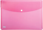 Elba Wallets, Urban A4, Rounded Corners, snap Closure, Pack of 5, Plastic, Translucent, Assorted a5 Pink