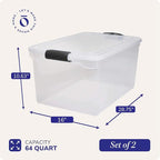 HOMZ 2-Pack Secure Latch, 64 Quart, and Office Organization - Image 4