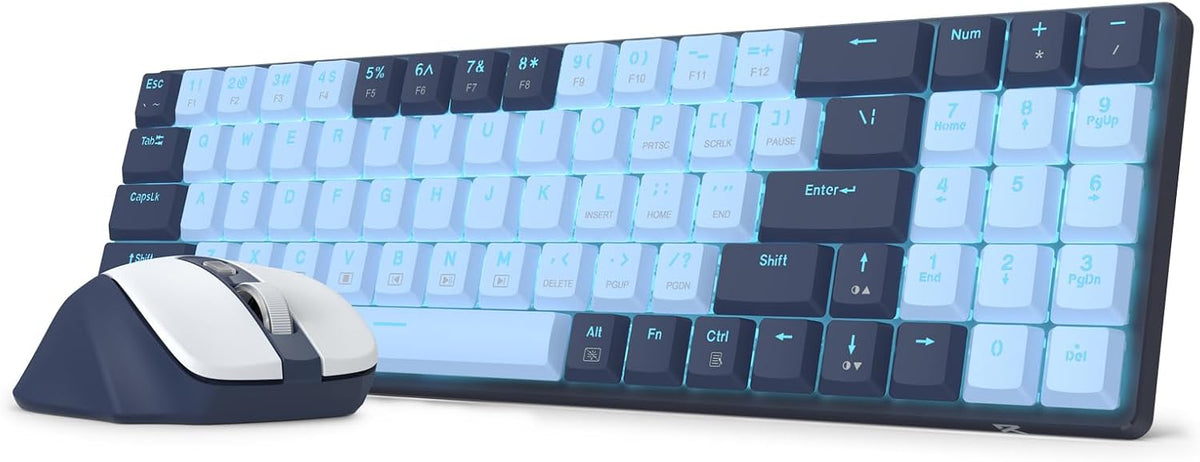 Redragon BS8773 Wireless Keyboard and Mouse Combo, 78 Keys 2.4Ghz Wireless Lo...