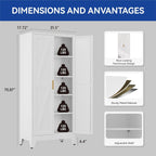 cofar metal wardrobe closet, bedroom armoire with adjustable, close-up detail