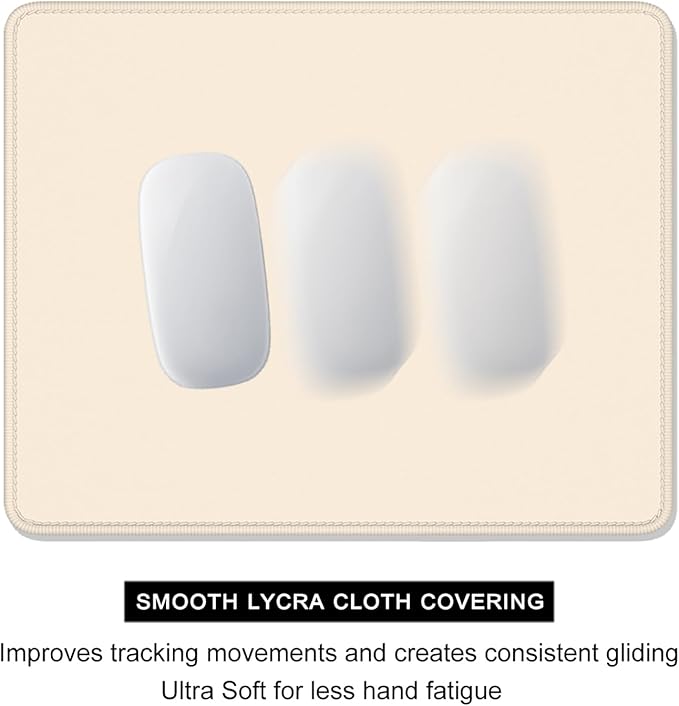 Auhoahsil Beige Mouse Pad, 12 x 10 Inch Square Mousepad, 3mm Thick Rubber Mouse - Image 4