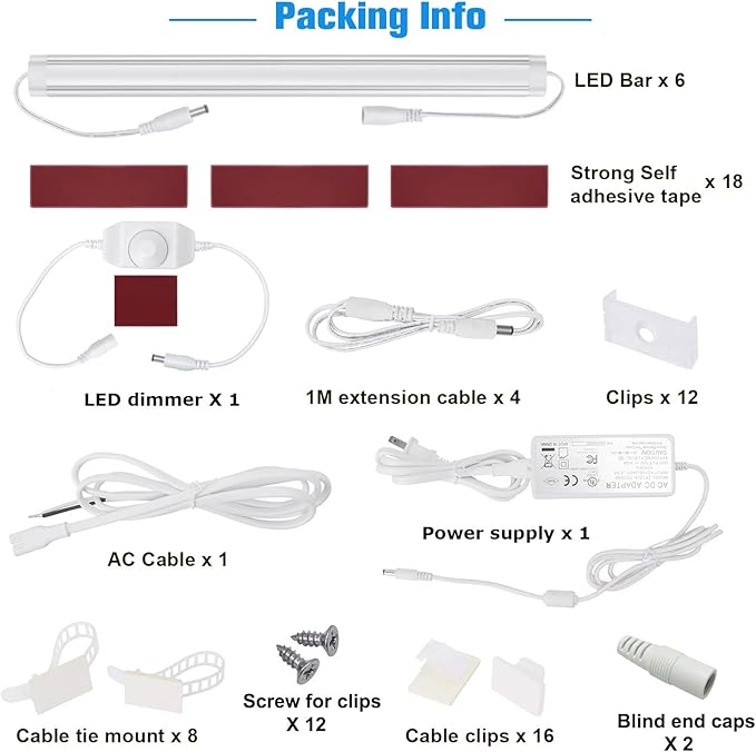 Litever Kitchen Under Cabinet LED Lighting Kit, Super Bright, Plug-in or - Image 3