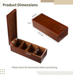 Wooden Business Card Holder, 4-Compartment Card Storage Box, Business Card - Image 5