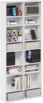 Furinno Jaya DVD Shelf, 16-Shelf Wide CD Rack, Media Shelf by Furinno-FitsYourSpaceFitsYourBudget