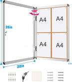 Mifuro 2 Pack 26"x20" Enclosed Bulletin Board, Lockable Weather-Resistant - Image 5