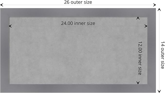 Amanti Art Grey Framed Magnetic Board 14x26 Small Vision Board - Image 4