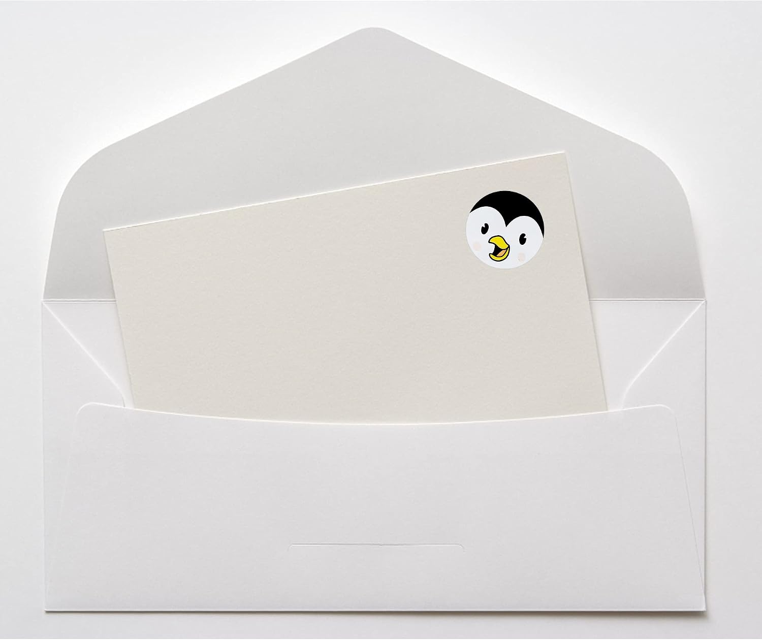 Hybsk Cute Penguin Happy Face Stickers Animal Stickers 1.5" Round Total 500 Labels Per Roll
