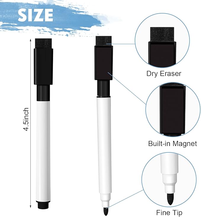 Kosiz 200 Pcs Magnetic Dry Erase Markers Fine Point Tip Whiteboard Markers - Image 2