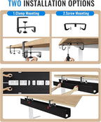 No Drill Cable Management Under Desk, Clamp/Screw Mount Cable Tray, Premium - Image 3