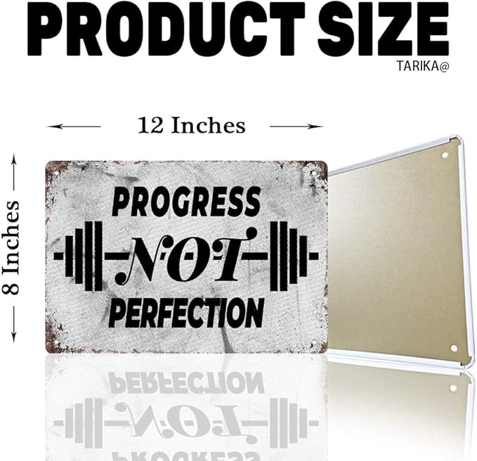 Tarika Progress Not Perfection 20X30 cm Iron Retro Look Decoration Poster Sign - Image 2
