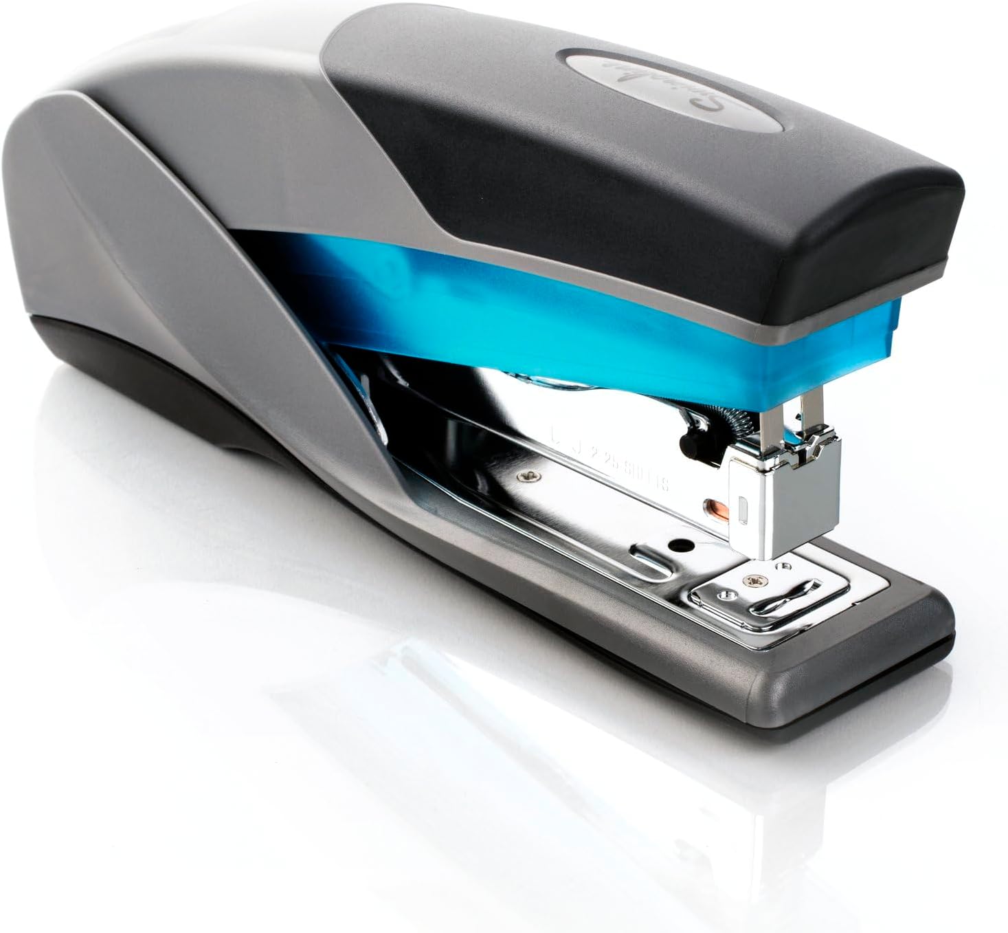 Swingline Stapler, 25 Sheet Capacity, Optima 25, Jam Free, Reduced Effort, Soft Grip, Blue and Gray (66404) (Pack of 6)