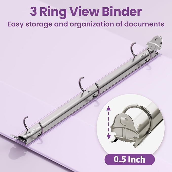 SUNEE 3 Ring Binder 1/2 Inch 1 Pack - Image 3