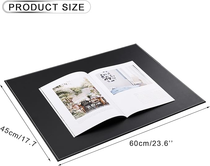KINGFOM Desk Pad & Mat 24" x 18" Protector Large Mouse Pad PU Leather - Image 2
