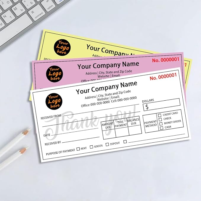Personalized Invoice Book Custom 2 Part/3 Part Receipt Book Quote Estimate - Image 5