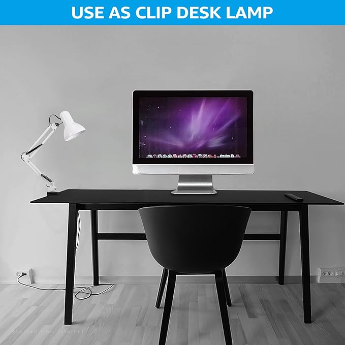 TORCHSTAR Metal Desk Lamp with Clamp, Swing Arm, Architect Adjustable Gooseneck - Image 4