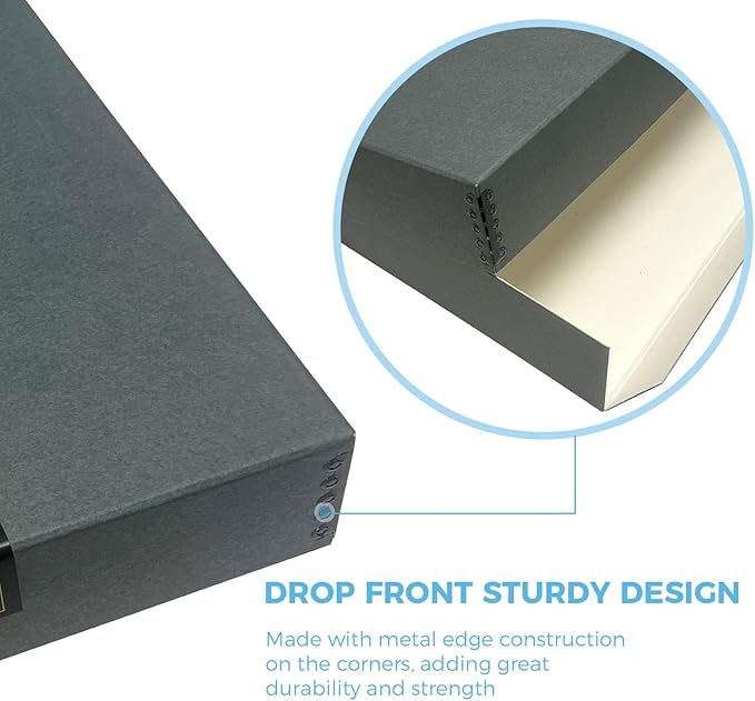 Lineco Museum Archival Storage Box, 16.75x20.75x3 in. Drop Front Design. - Image 4