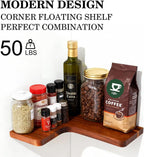 floating corner shelves, wall shelf set of 2, side view