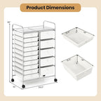 Giantex 15 Drawer Rolling Cart - Image 3