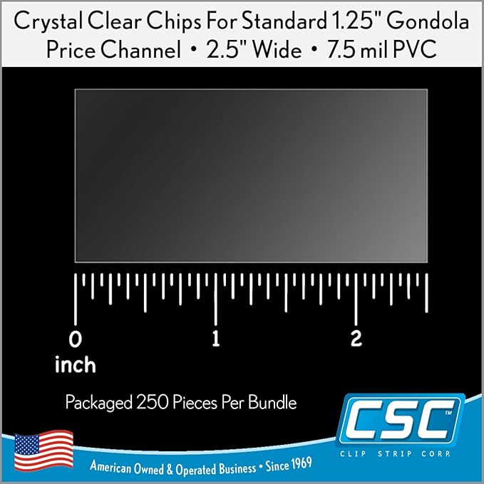 Clip Strip Corp. Price/Data Channel Label Holder Chips, 2.5" L x 1.25" H - Image 6