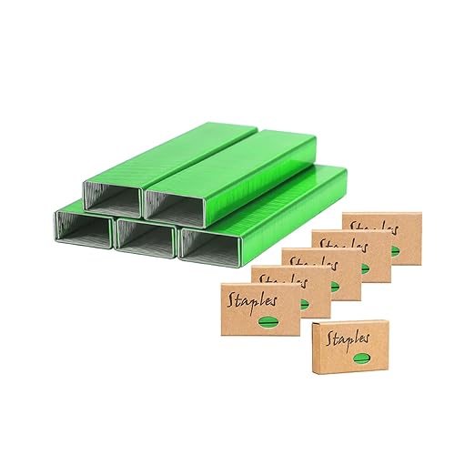 NatSumeBasics Colored Staples 6000 26/6 Metallic Green Staples Fit Desktop by NatSumeBasics