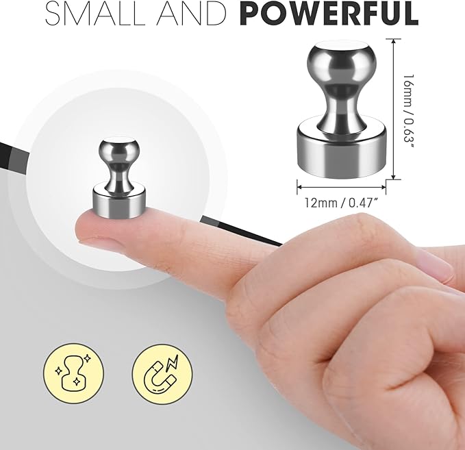 Grtard 24 Pack Magnetic Push Pins, Fridge Magnets - Image 2