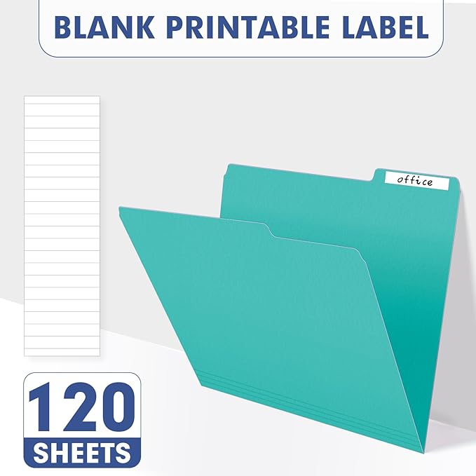 File Folder, PANDRI 120 Pack File Folder, 1/3 Cut Tab, Letter Size, Filing - Image 5