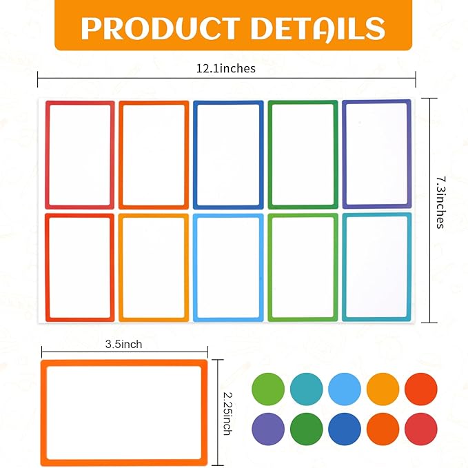 Utron 500Pcs Name Labels, 3.5x2.25 inch Blank Nametags, Sticky Name Tags - Image 2