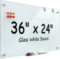 MaxGear Glass Whiteboard Wall Mounted, Frameless Magnetic Dry Erase Board by MaxGear