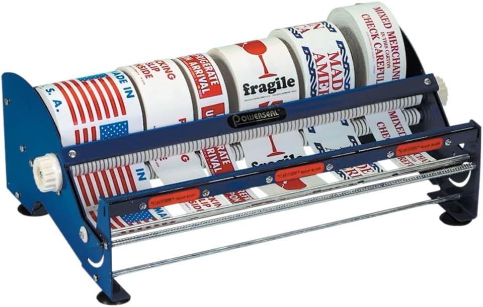 BOX USA SL9518 Steel Manual Table Top Label Dispenser, 1" Core, 18"...