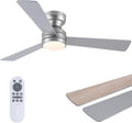 asyko 46" silver modern low profile ceiling fans, main product view