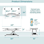 VERSADESK® Electric Standing Desk Converter, 40 Inch Large PowerPro™ Height - Image 4