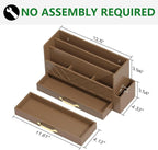 WISUCART Bamboo Desk Organizer Mail Holder Countertop Wood Desk Drawer Tabletop - Image 4