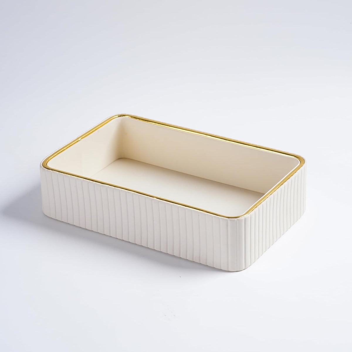 Vanity Tray for Women, Leather Rectangular Decorative Tray, Non-Slip Catch Al...