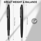 Nicpro Fountain Pen Set with Box, Classic Black Fancy Pen with Converter - Image 8