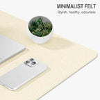 Auhoahsil Felt Desk Mat, Minimalist Large Mouse Pad XXL 35.5 x 15.7 in - Image 3