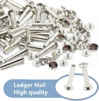 100Pcs/50Set Chicago Screws M5x25mm Book Binding Rivets Screw Posts Round Flat Head Stud Screw for DIY Leather Albums (DZBD/M5x25)