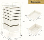 Giantex 6 Storage Drawer Cart Rolling Organizer Cart - Image 3
