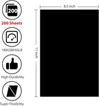 OcePor 200 Sheets Black Cardstock 8.5” x 11”, 65lb/180gsm Black Card Stock - Image 2