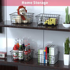 LeleCAT Black Wire Storage Baskets, Metal Household Storage Organizer - Image 3