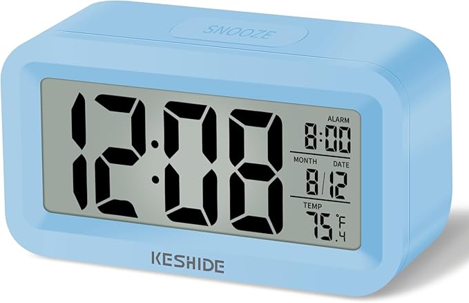 KESHIDE Travel Digital Alarm Clock Battery Operated by KESHIDE