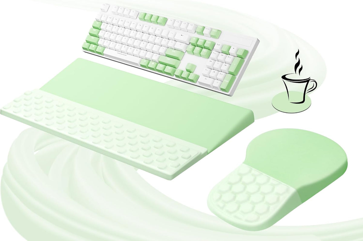 Ospelelf Ergonomic Mouse Pad and Keyboard Stand Wrist Rest Set, Memory Foam