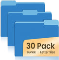 SUNEE File Folders, 30 Pack Manilla Folders 8.5 x 11, Colored File Folders Home by SUNEE