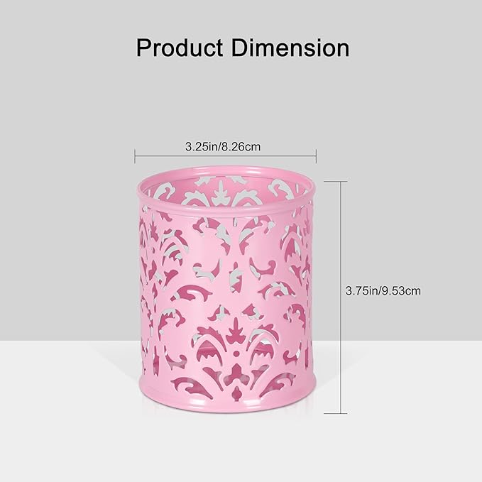 EasyPAG Pink Pen Holder for Desk, 2 Pack Round Pen Organizer, Brush Holder for - Image 8